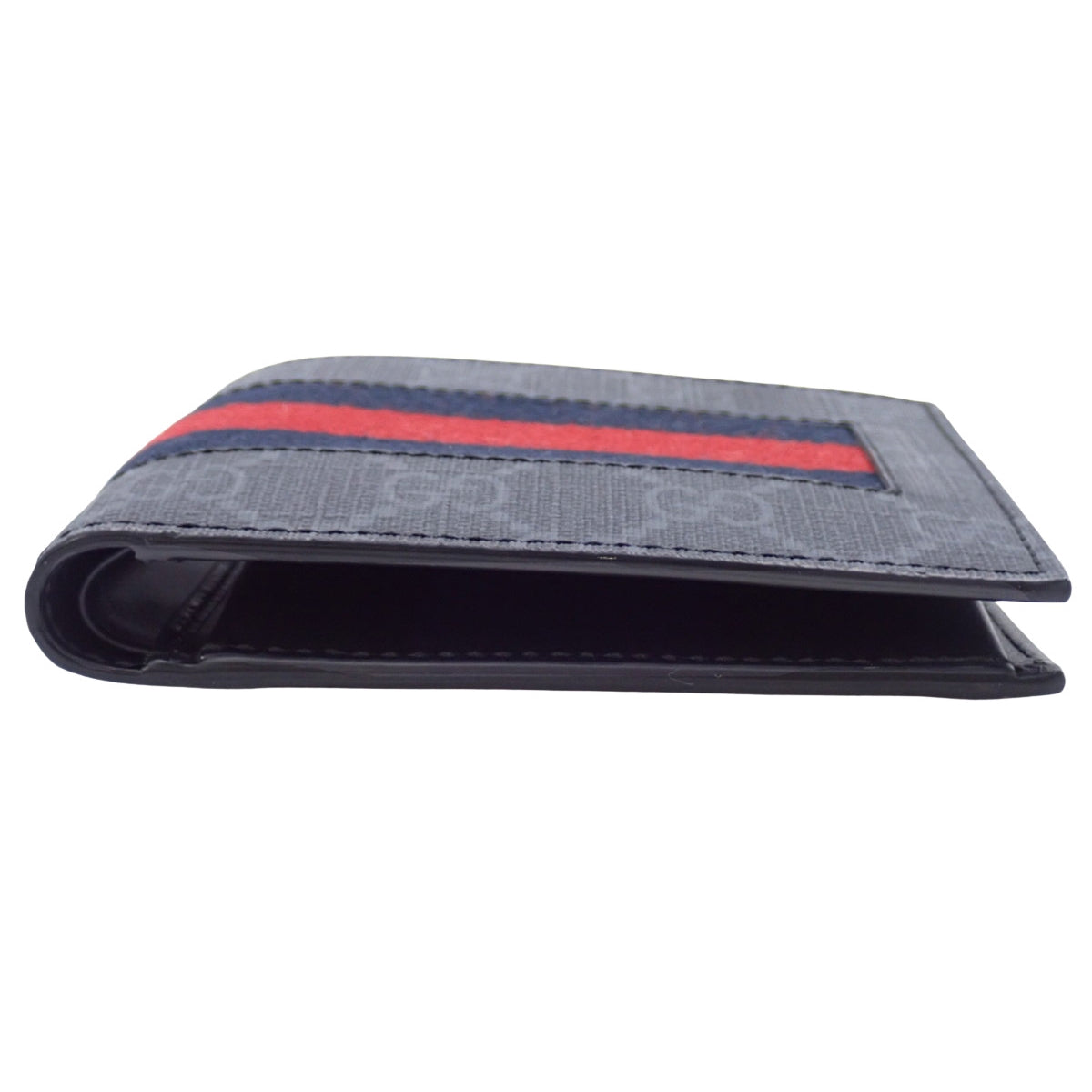 New Web Bi-fold Wallet GG Supreme Black Gray Navy Red 408826