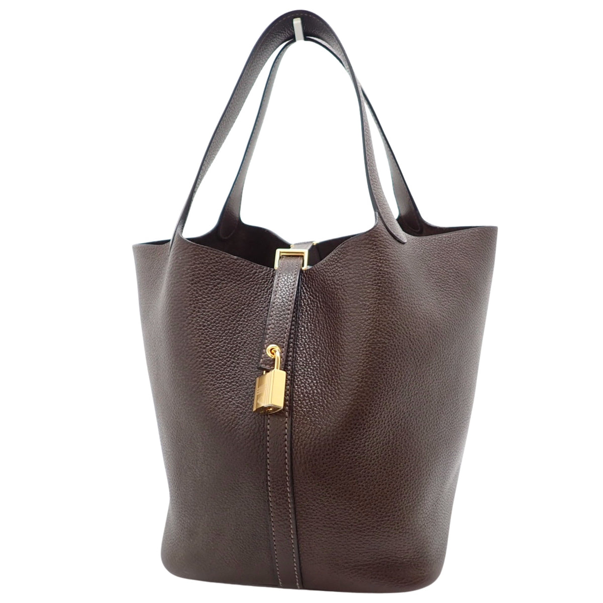 Picotin Lock MM Barenia Faubourg Cacao Gold Hardware Z stamp