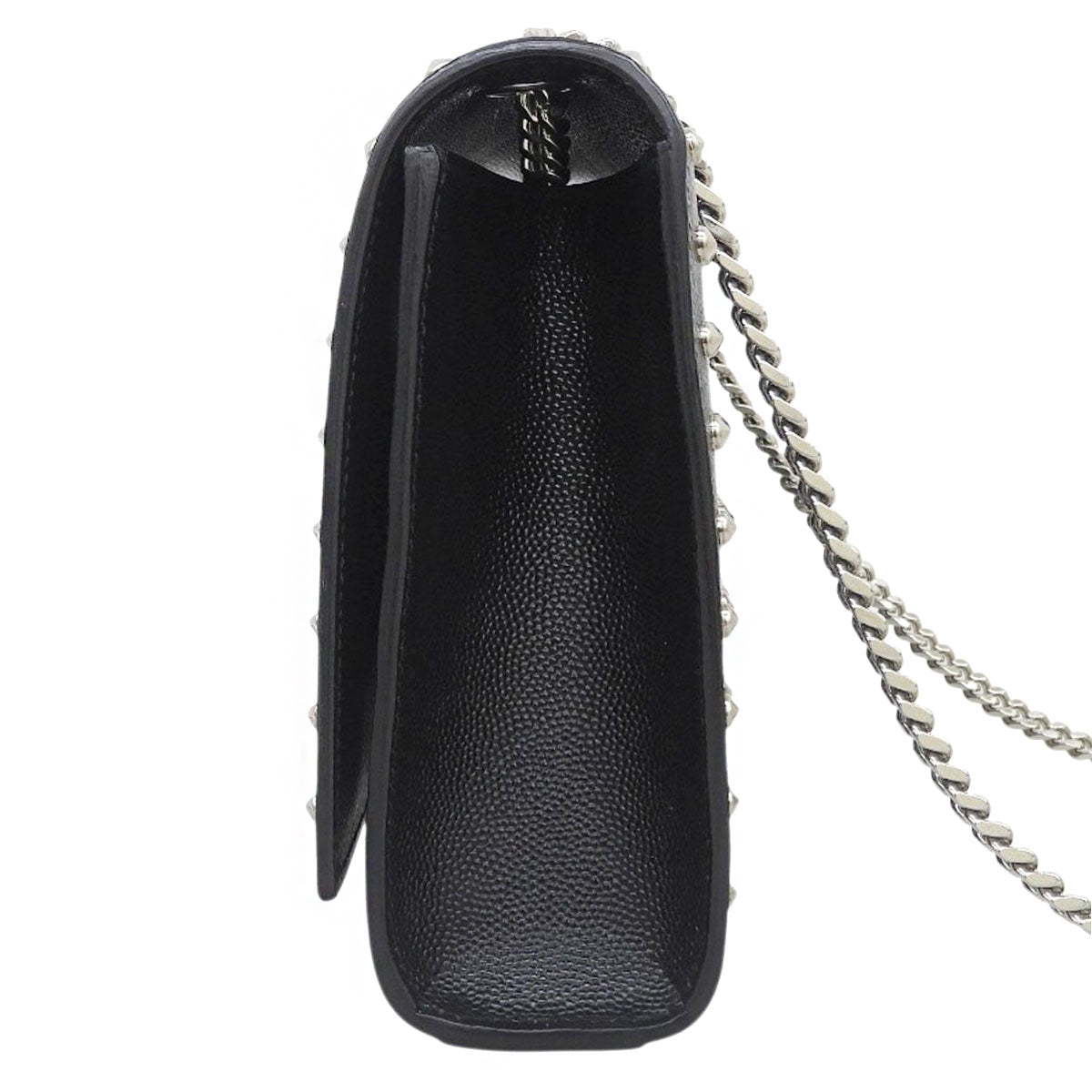 Kate Studs Chain Shoulder Bag Leather Black 364051