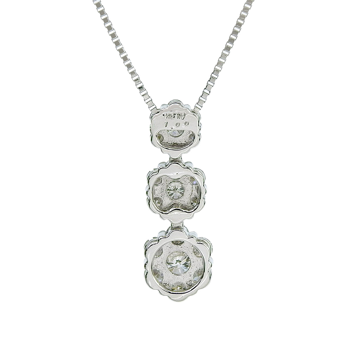 ダイヤモンドネックレス D1.00 ホワイトゴールド K18WG 4.6g