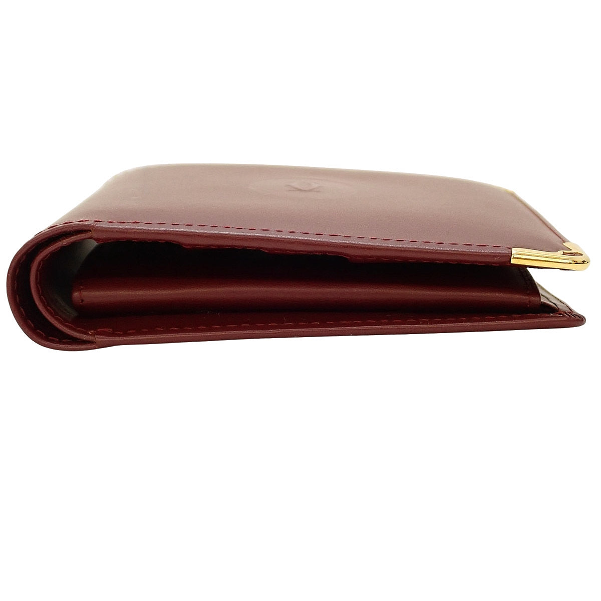 MUST DE CARTIER マストドゥカルティエ 二つ折り財布 カーフ ボルドー L3000451