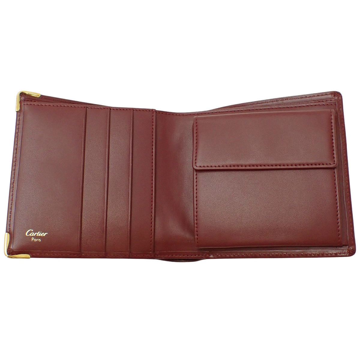 MUST DE CARTIER マストドゥカルティエ 二つ折り財布 カーフ ボルドー L3000451