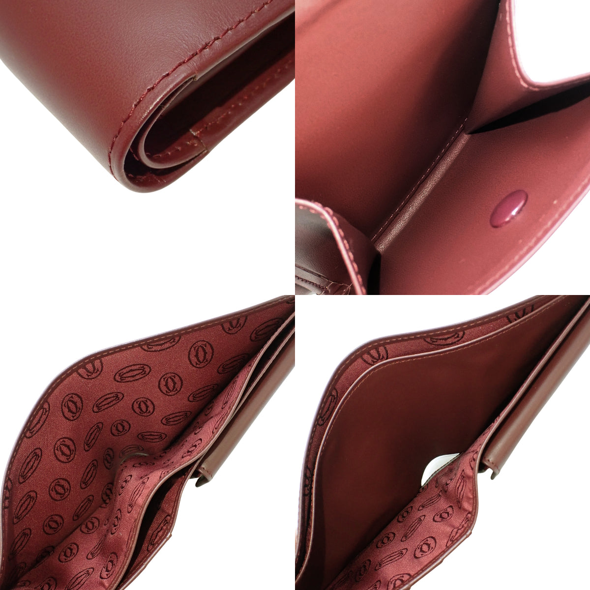 MUST DE CARTIER マストドゥカルティエ 二つ折り財布 カーフ ボルドー L3000451