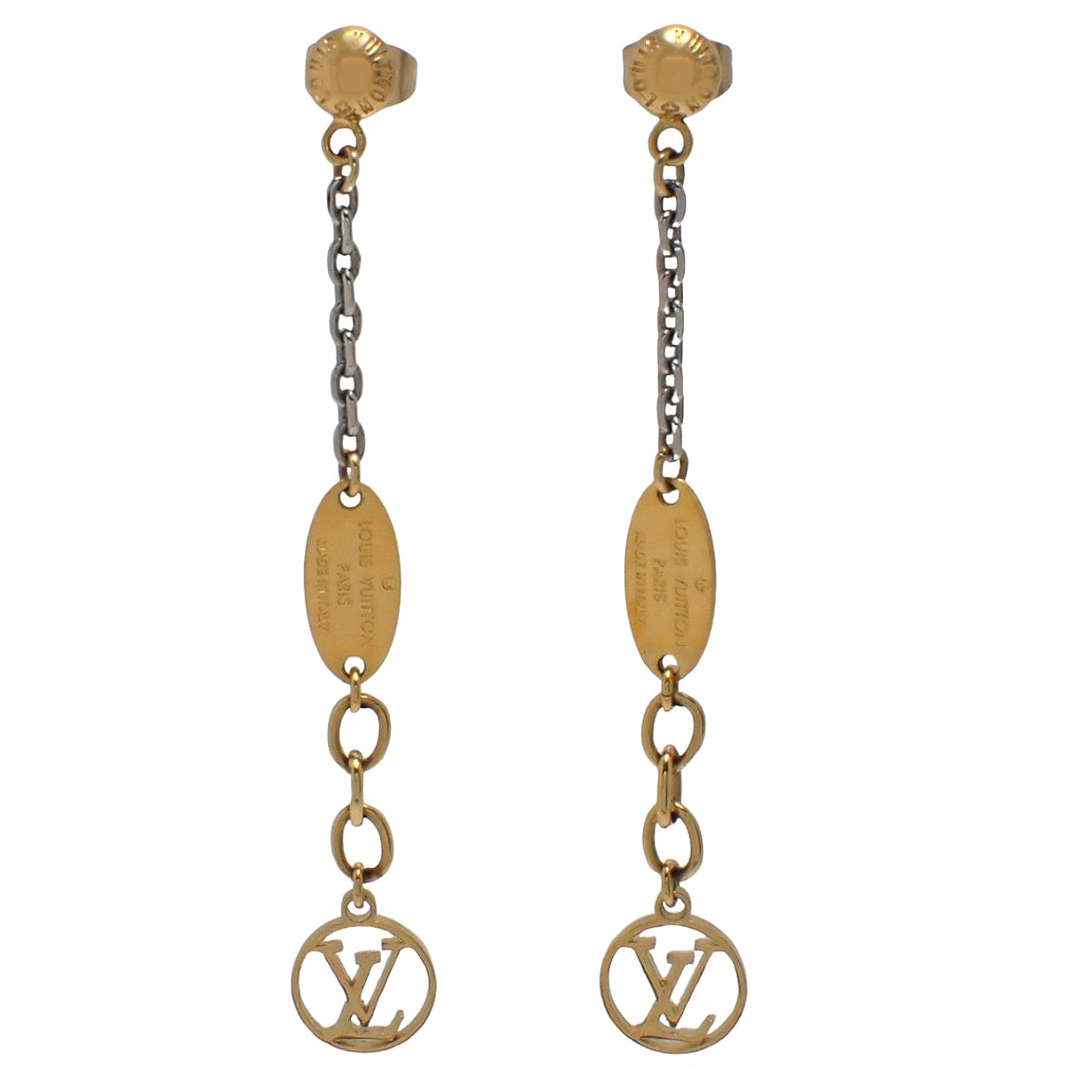 Logomania Stud Earrings, Metal (Gold Plated)