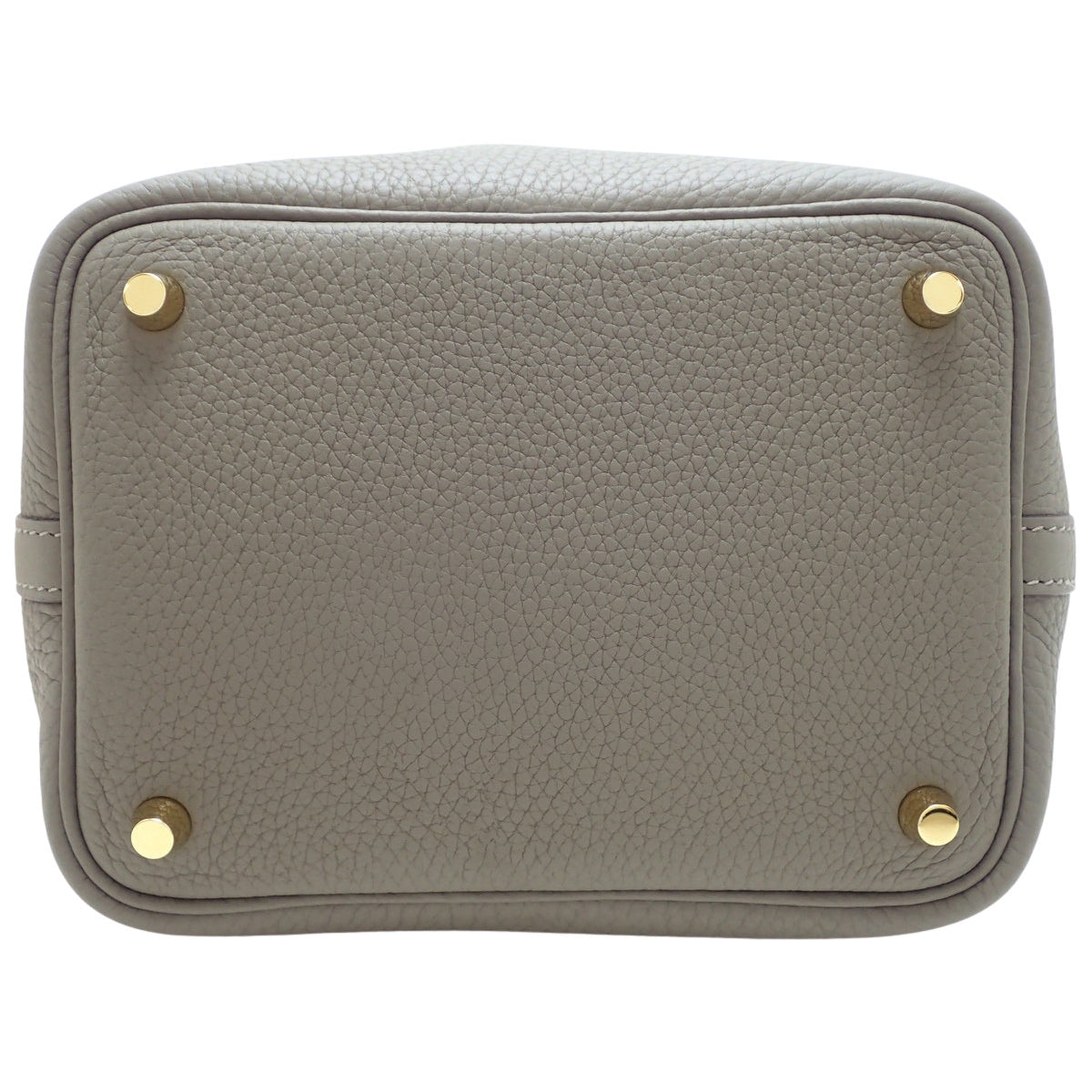 Picotin Lock PM Taurillon Clemence Gris Meyer Gold Hardware U Stamp