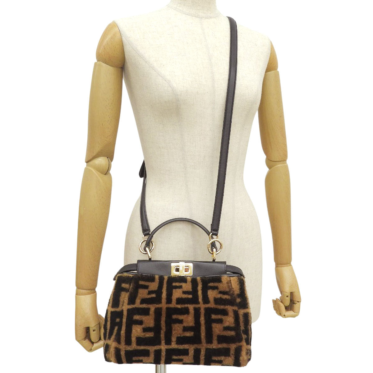 Peekaboo Mini Leather - Brown Black 8BN244 Zucca pattern