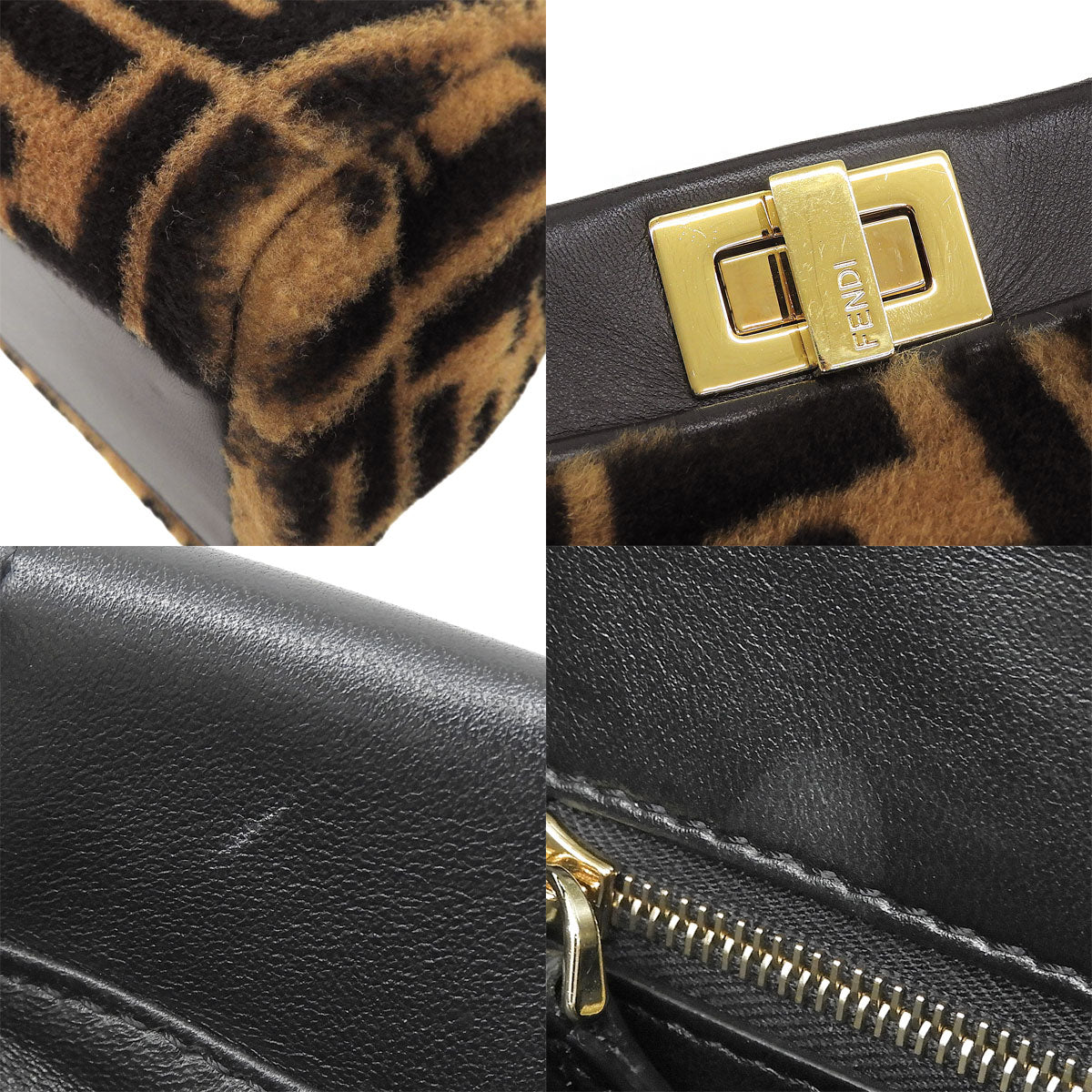 Peekaboo Mini Leather - Brown Black 8BN244 Zucca pattern