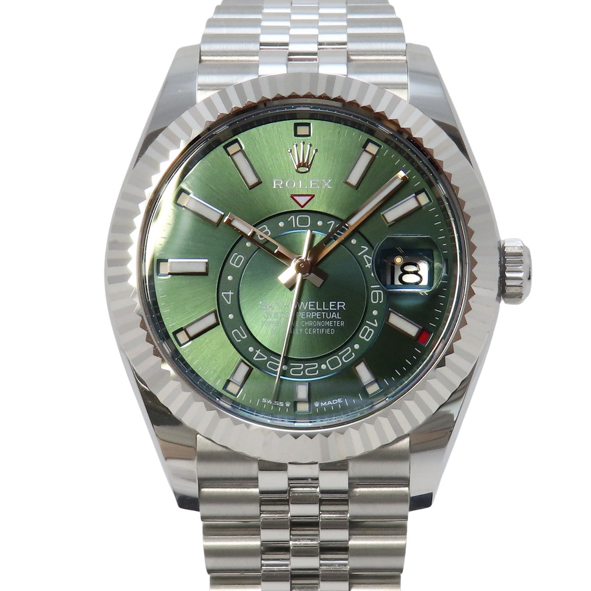 スカイドゥエラー 336934 WG/SS ランダム番 グリーン 自動巻き メンズ