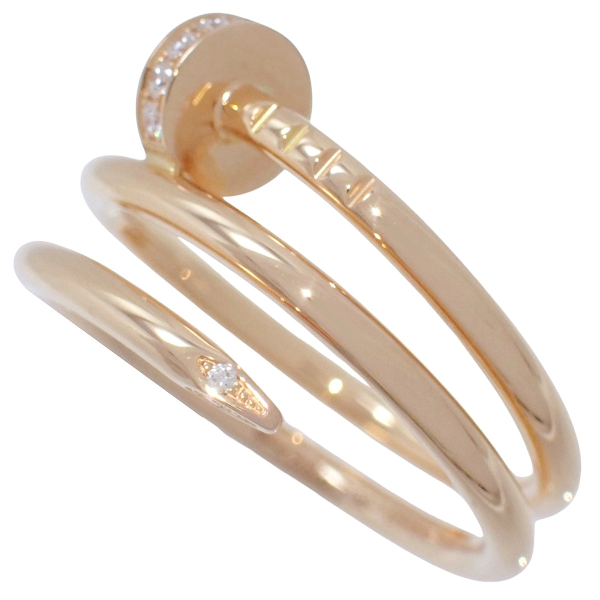 ジュスト アン クル リング ダブル ダイヤモンド ピンクゴールド K18PG 52 5.6g