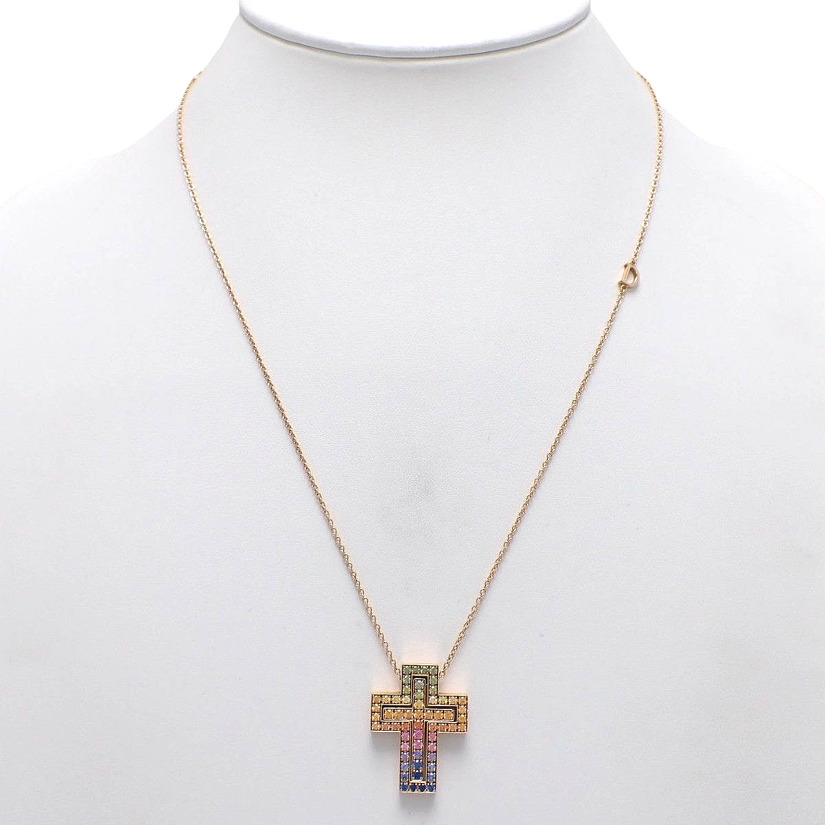 Belle Époque Rainbow Sapphire Necklace Diamond K18PG 11.8g