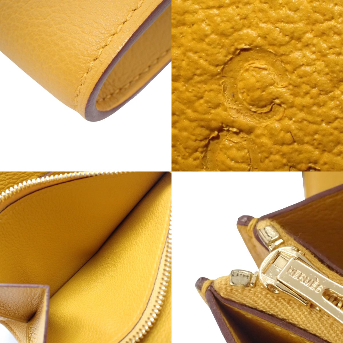 Constance Compact Evercolor Jaune Ambre Gold Hardware C stamp