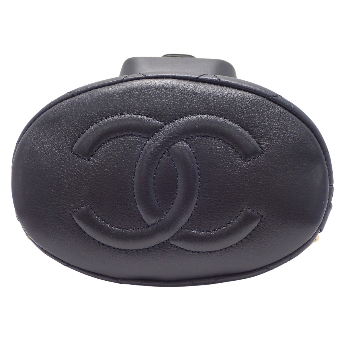 Matelassé Coco Mark Mini Backpack Calf Black AS3947