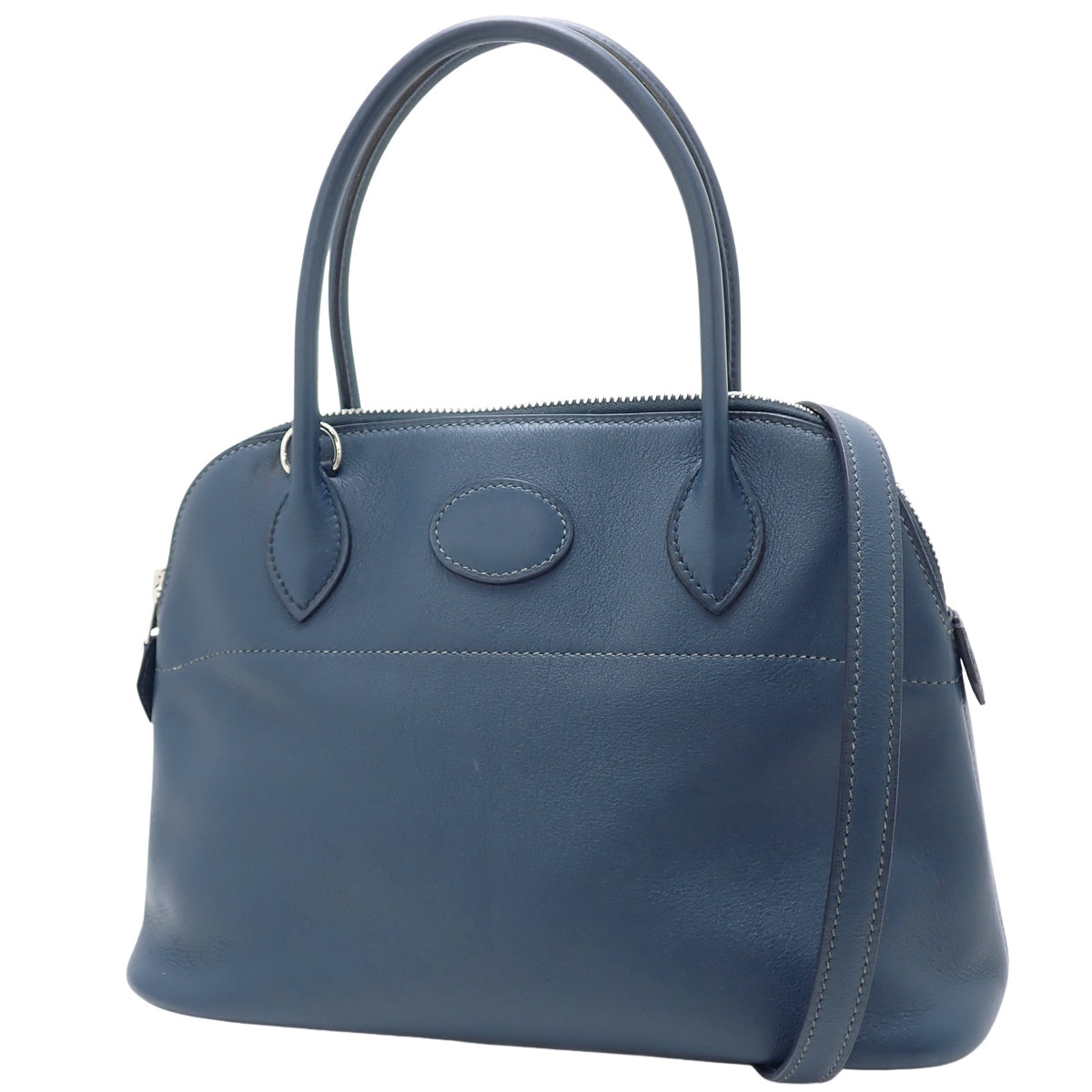ボリード27 レザー ブルー シルバー金具 □L刻印