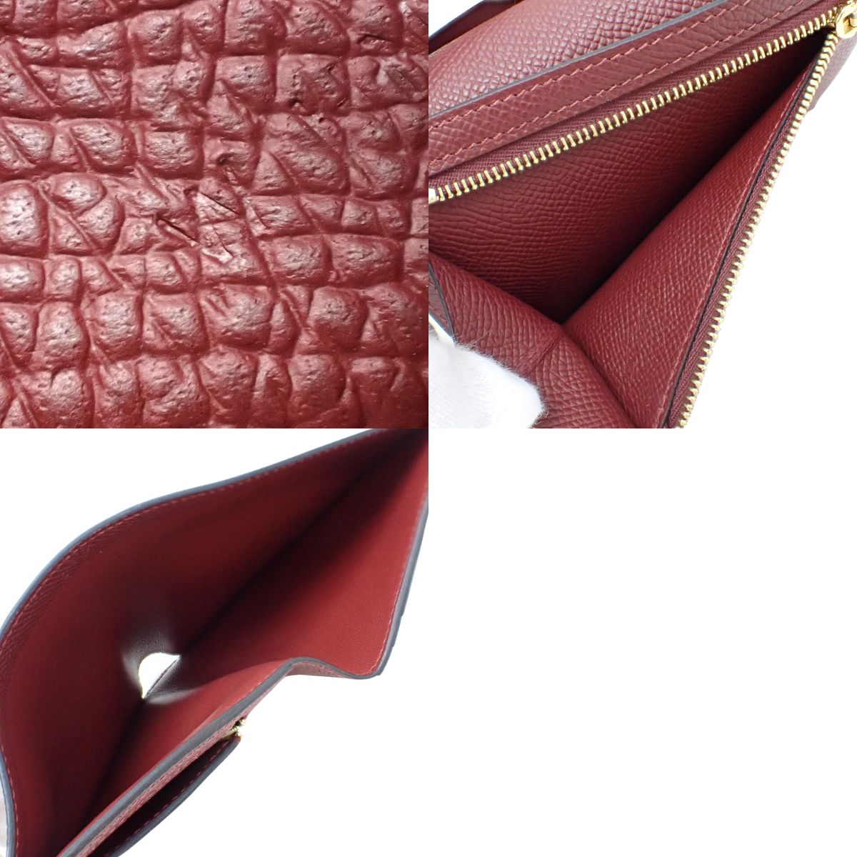 Bearn Compact Epsom Rouge H Gold Hardware W Stamp