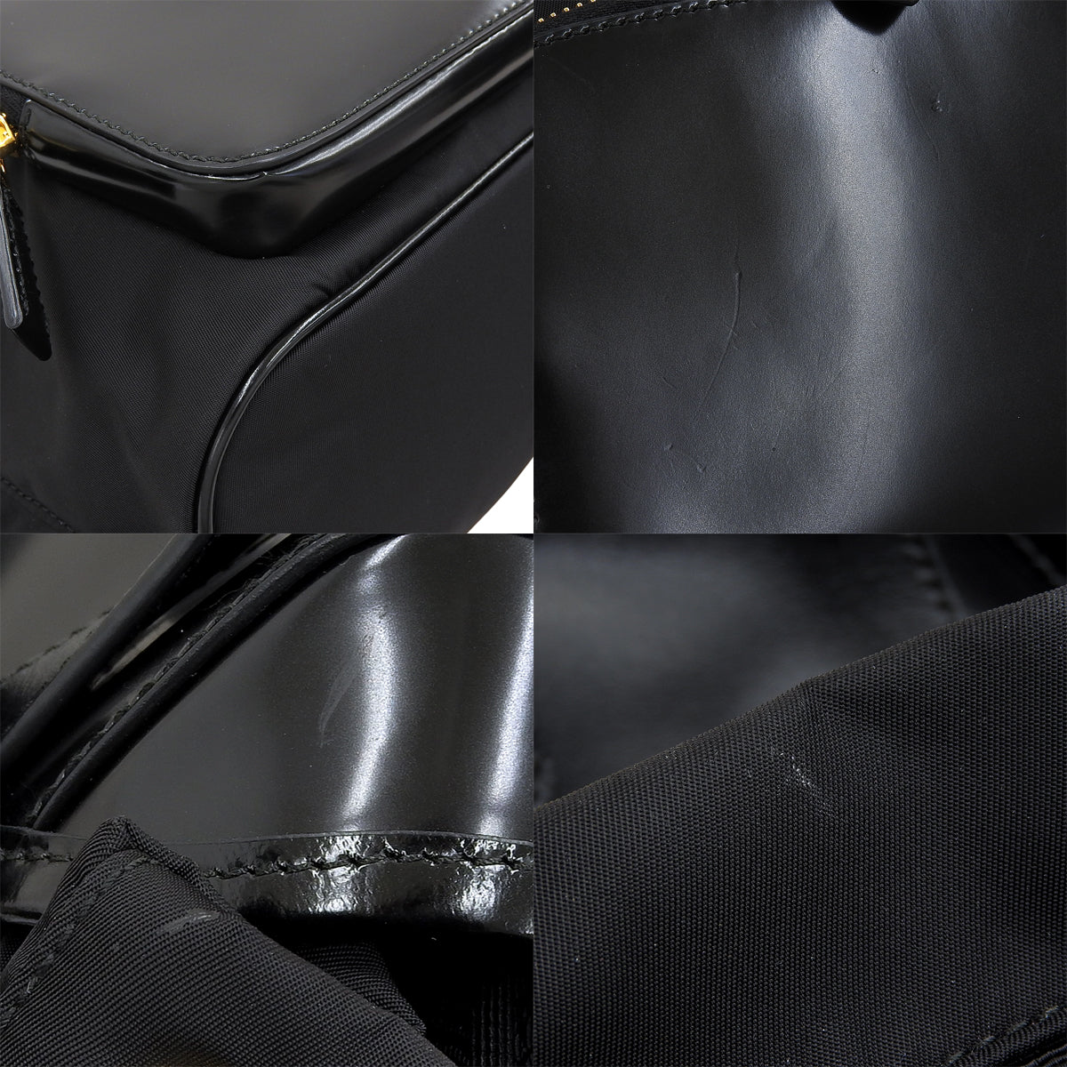Re-Nylon バックパック ナイロン レザー ブラック 1BZ074