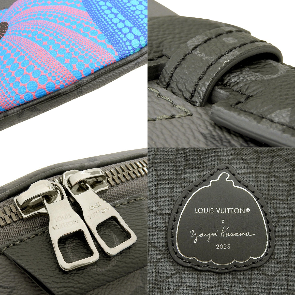 モノグラムエクリプス リバース LV × YK マキシ・バムバッグ グレー マルチカラー M46436