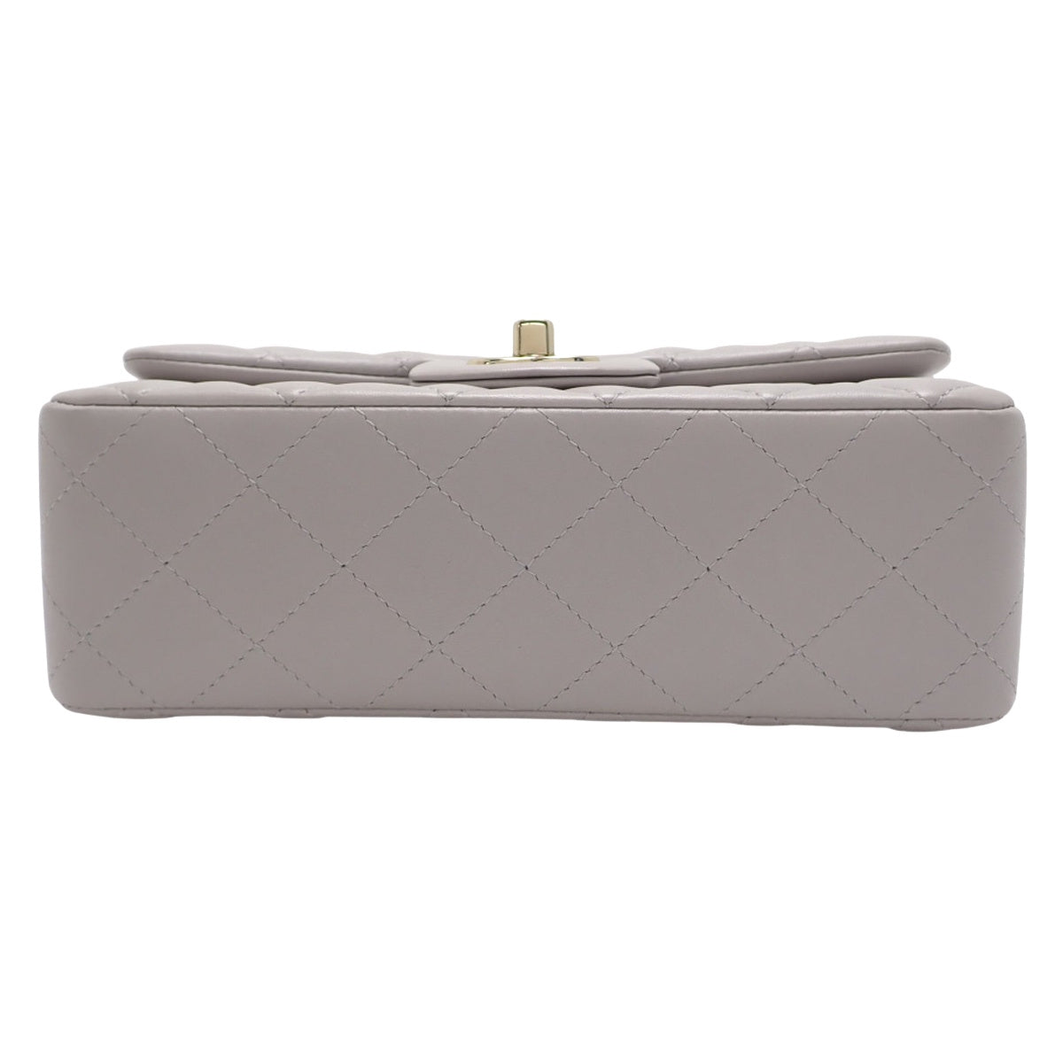 Matelassé Coco Mark Chain Shoulder Bag, Lambskin, Grey, Light Grey