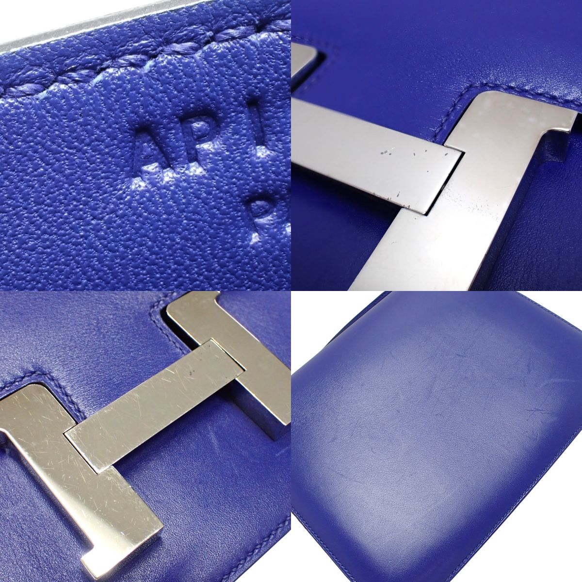 Constance 24 Box Calf Palladium Hardware Bleu Electrique A stamp