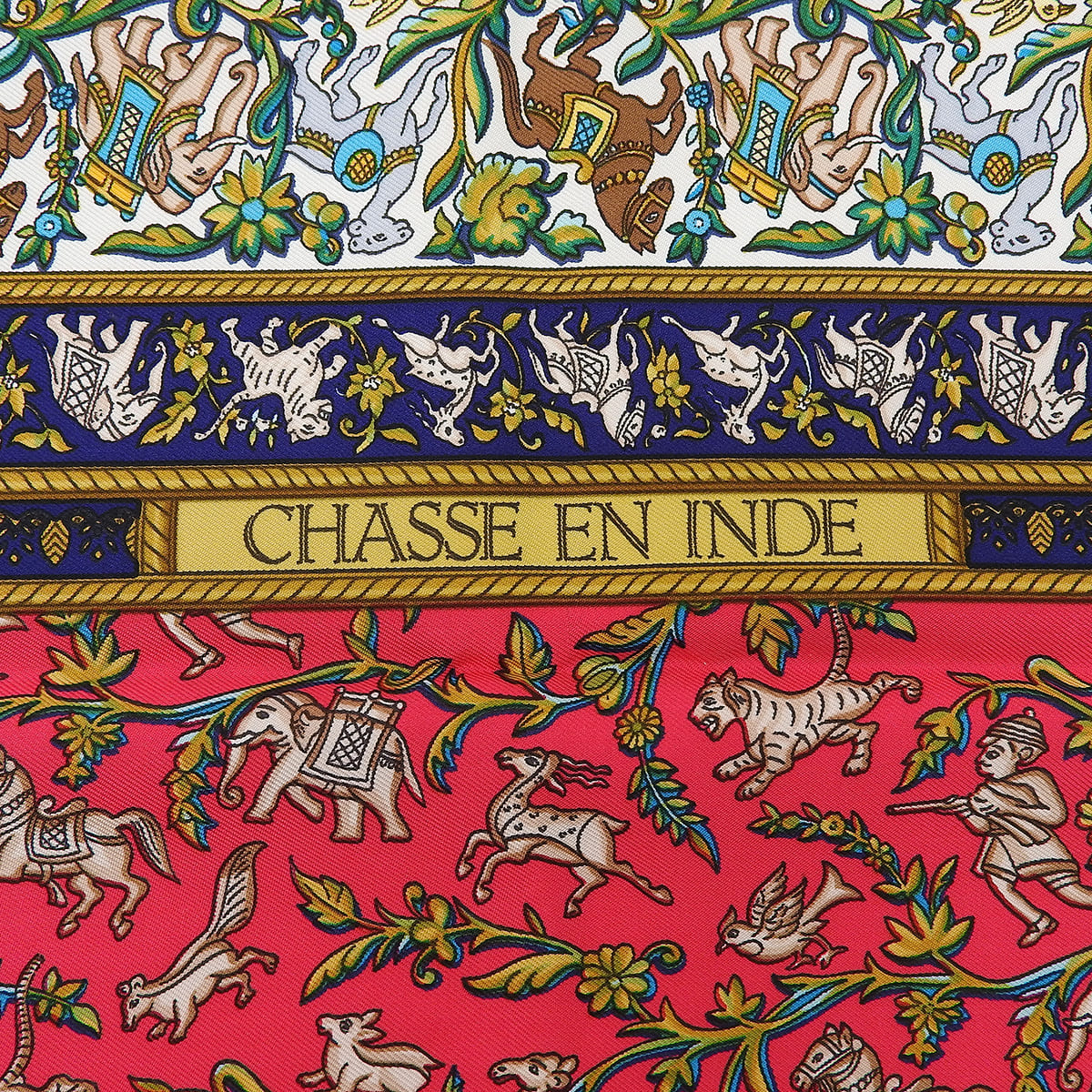 CHASSE EN INDE インドの狩猟 カレ90 シルク