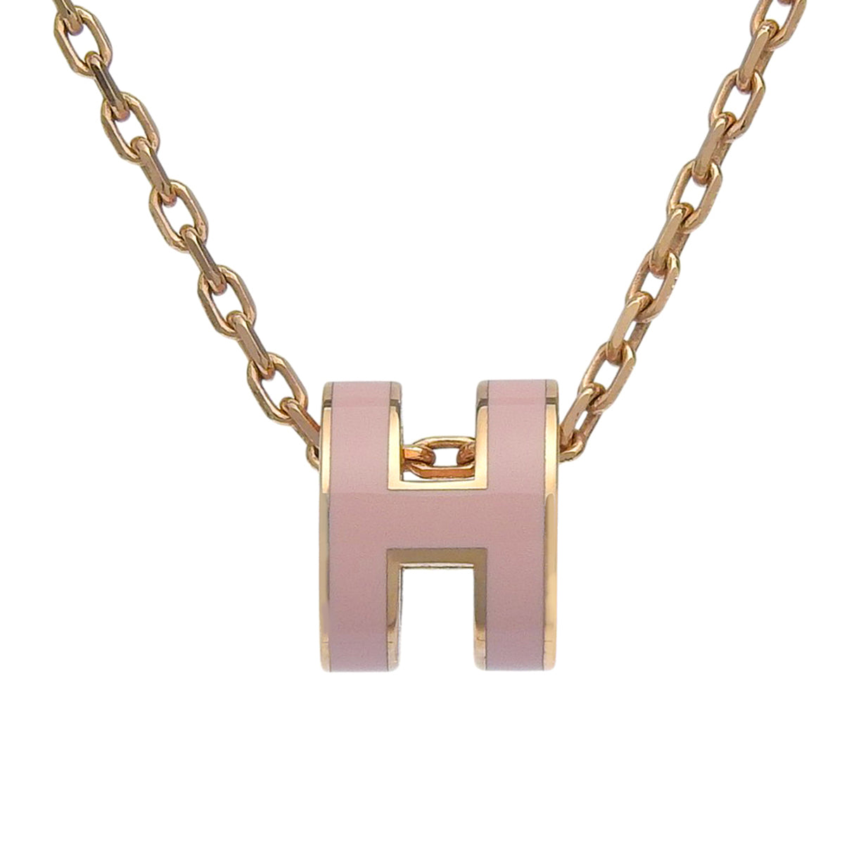 Mini Pop H necklace in metal with gold plating