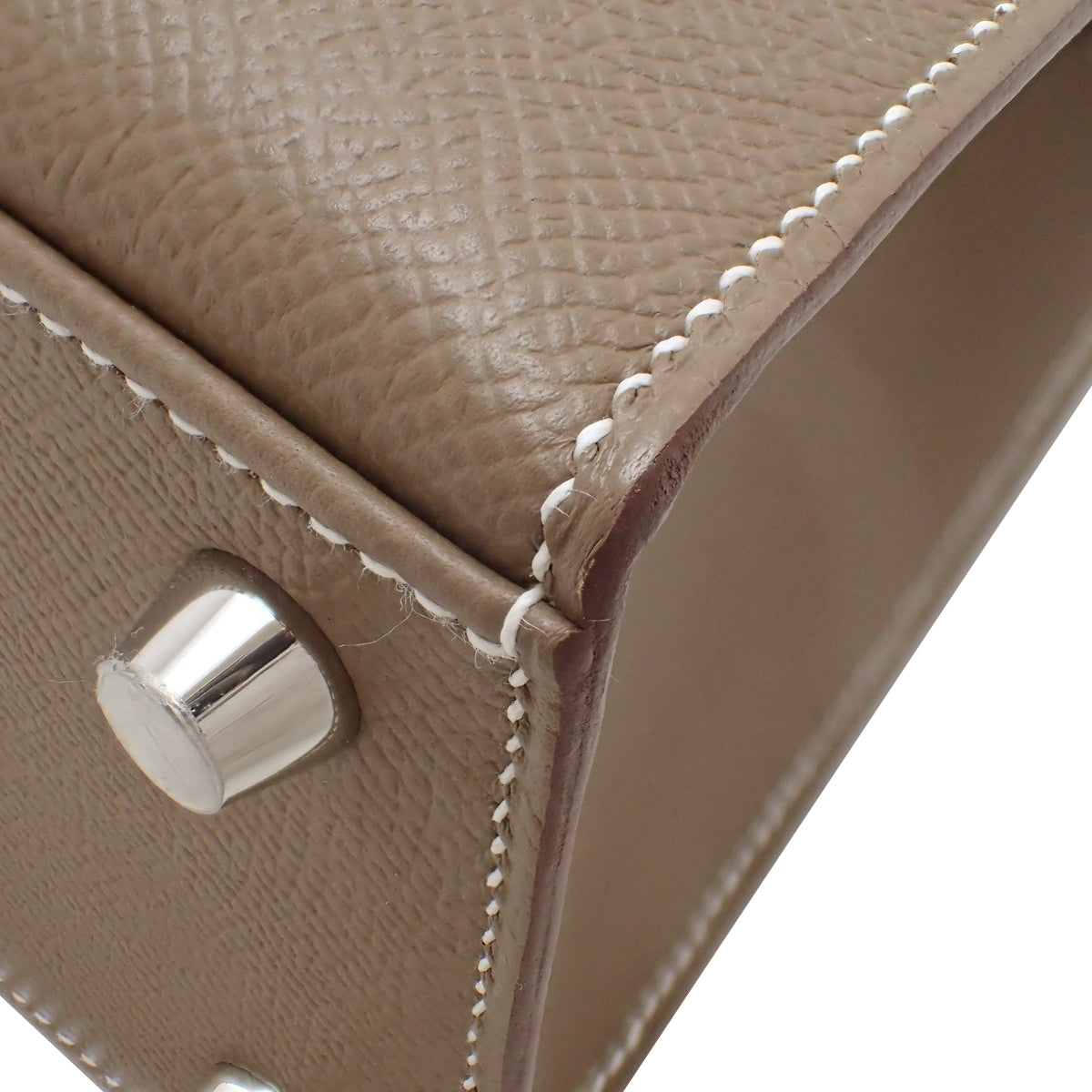 [New] Kelly 25 (Sellier) G stamp Veau Epsom Palladium Hardware Etoupe/Étoupe Silver Hardware