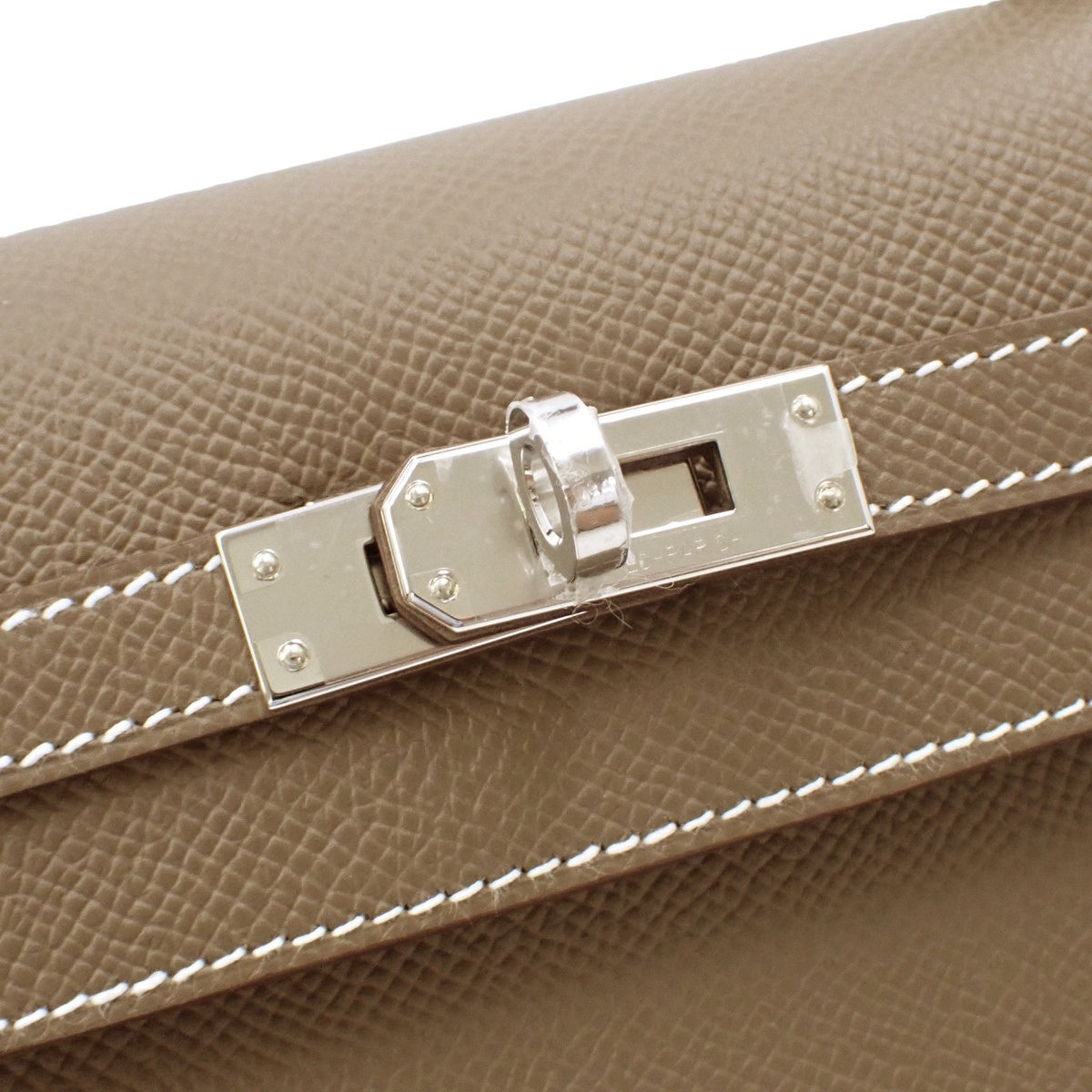 [New] Kelly 25 (Sellier) G stamp Veau Epsom Palladium Hardware Etoupe/Étoupe Silver Hardware