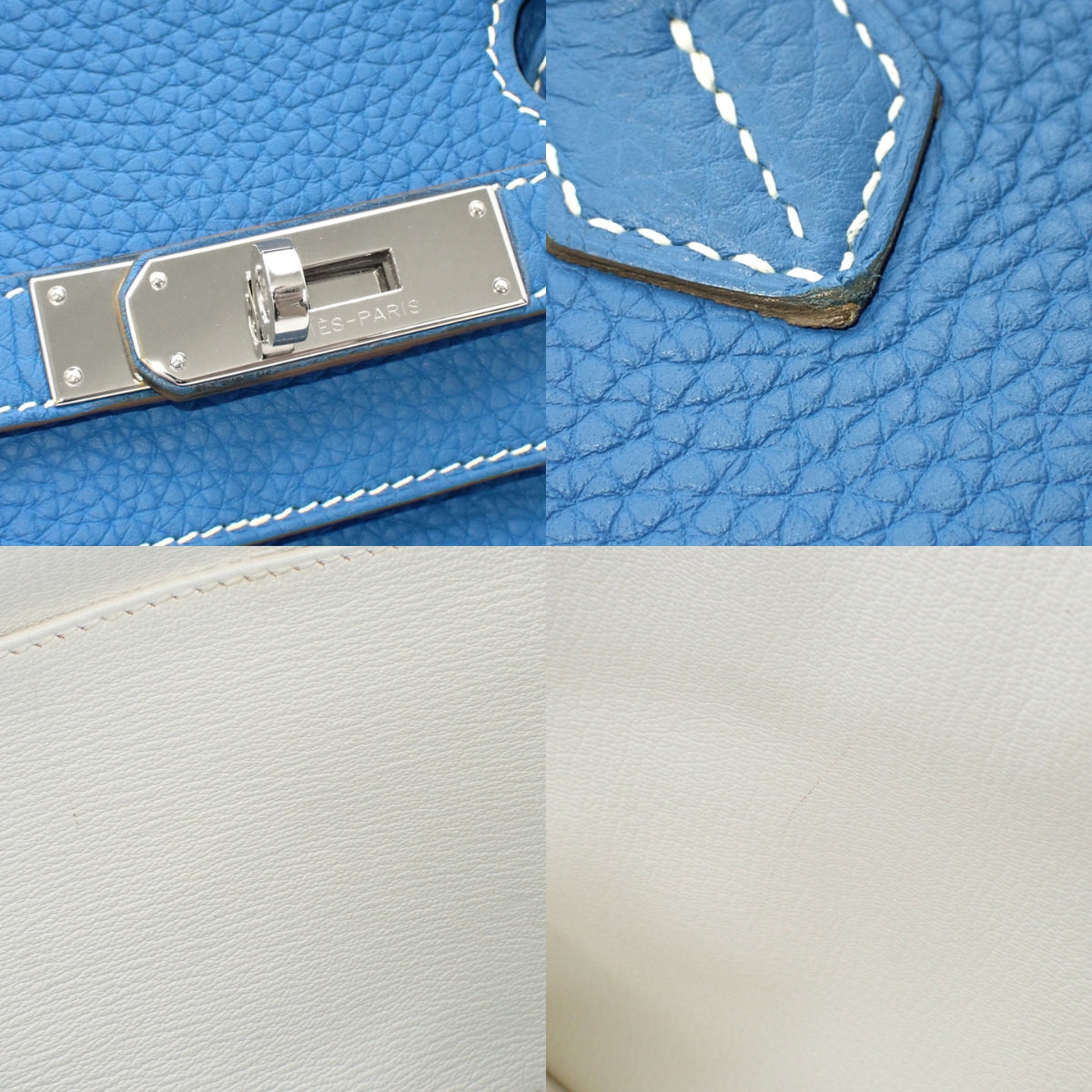 Birkin 35 Eclat Clemence Leather Palladium Hardware Mykonos □O stamp