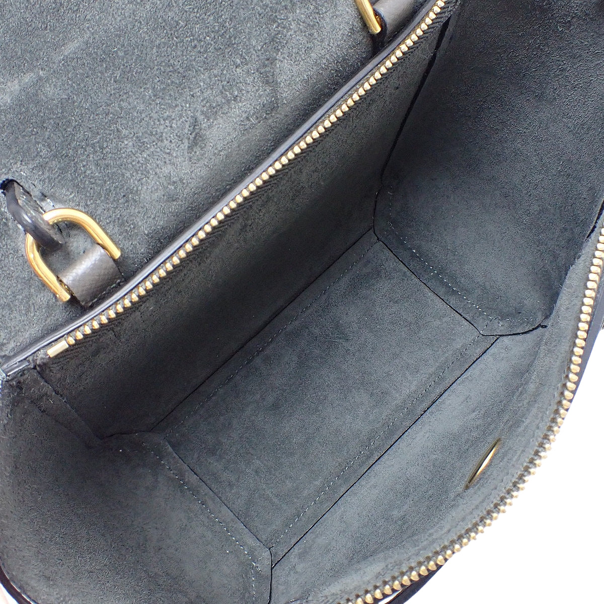Nano belt bag in grey grained calfskin leather