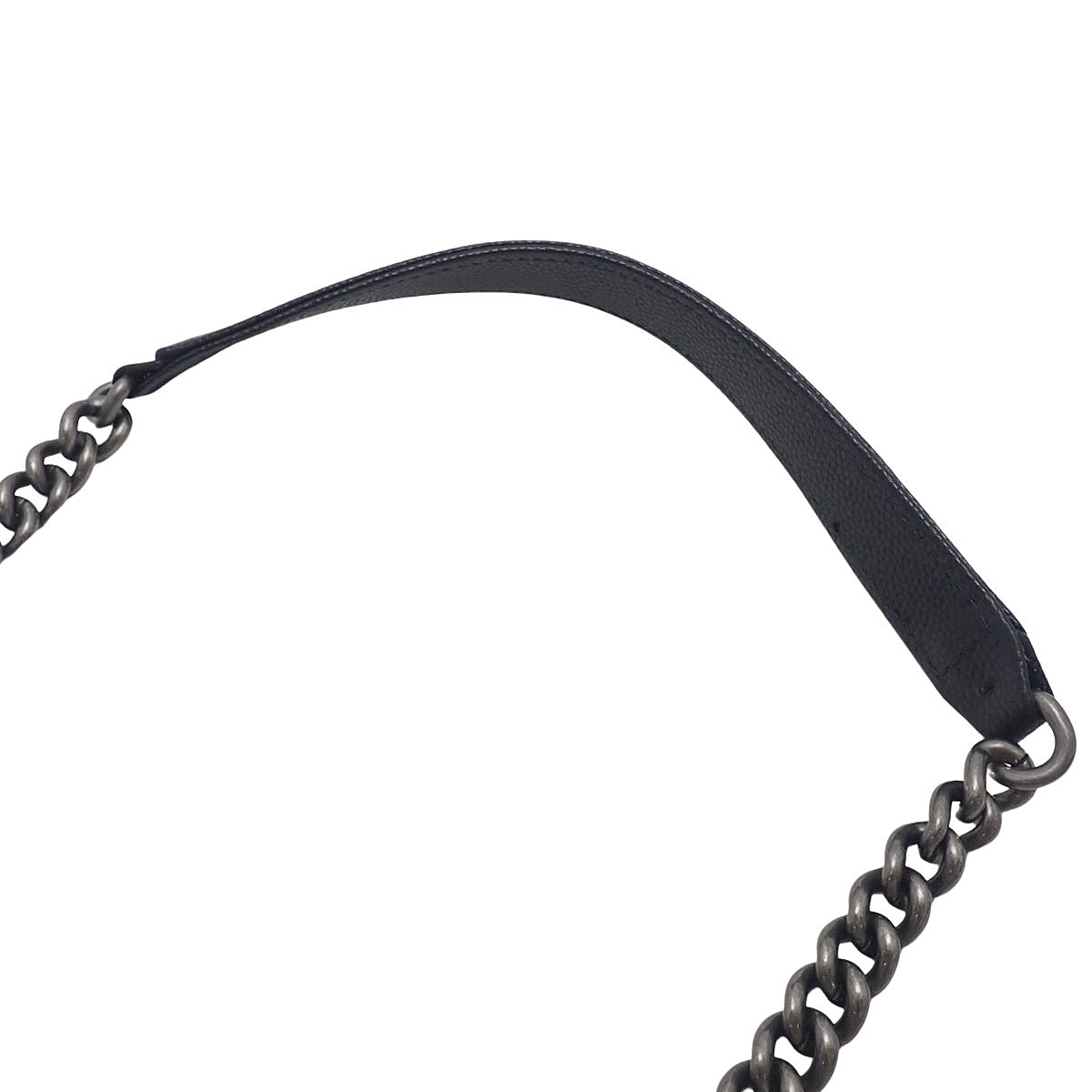 BOY CHANEL Matelasse Coco Mark Chain Wallet Caviar Skin Black AP1117