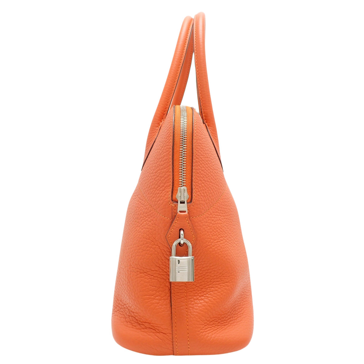 Bolide 31, Taurillon Clemence leather, palladium hardware, orange, silver hardware, □R stamp