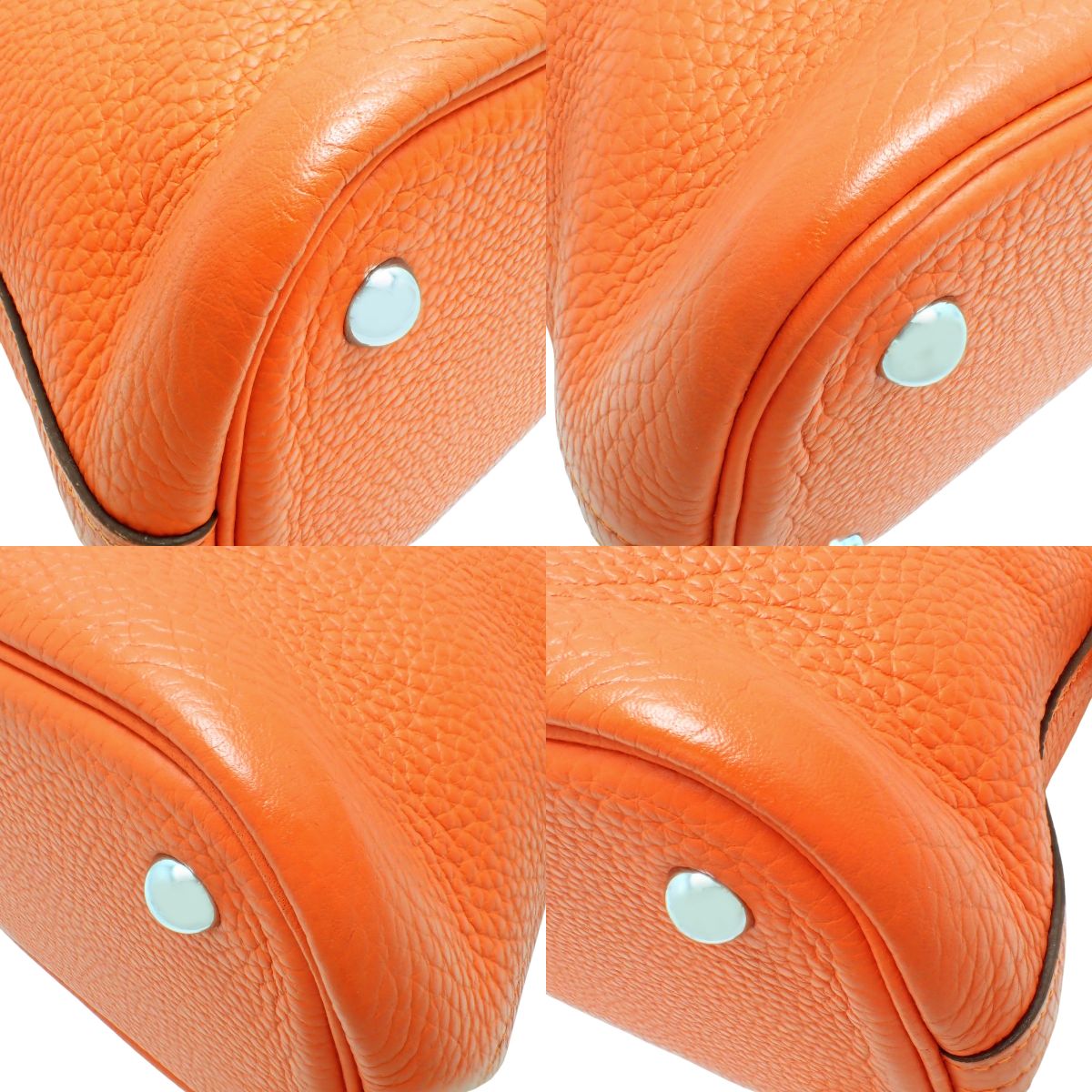 Bolide 31, Taurillon Clemence leather, palladium hardware, orange, silver hardware, □R stamp