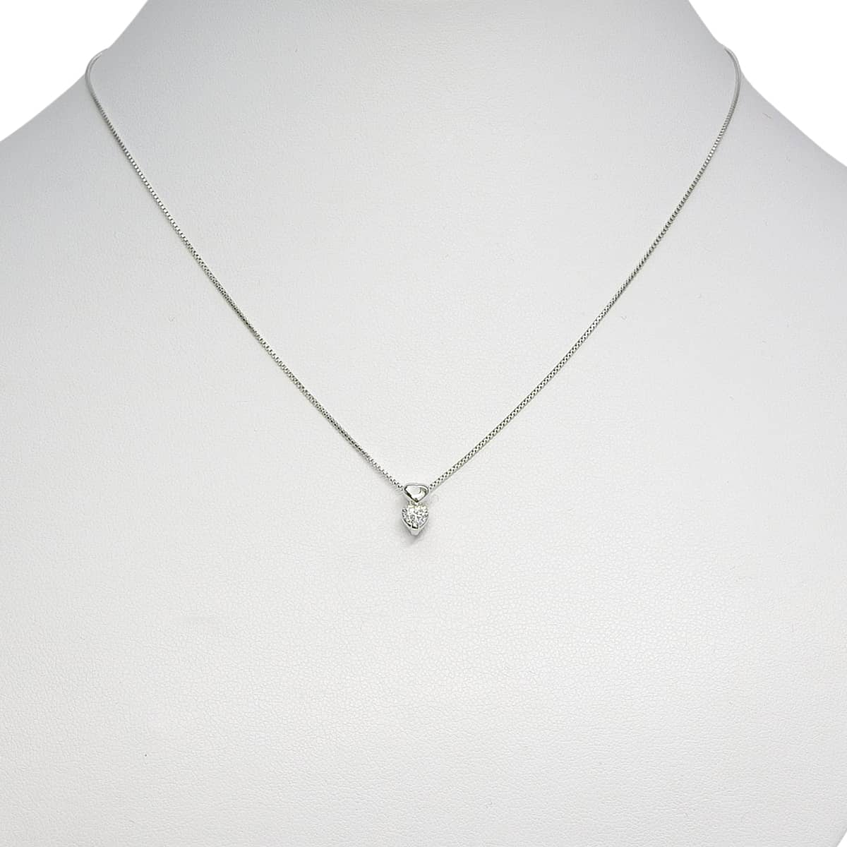 Heart-shaped Necklace Diamond D0.26 Platinum Pt900 Pt850 3.0g