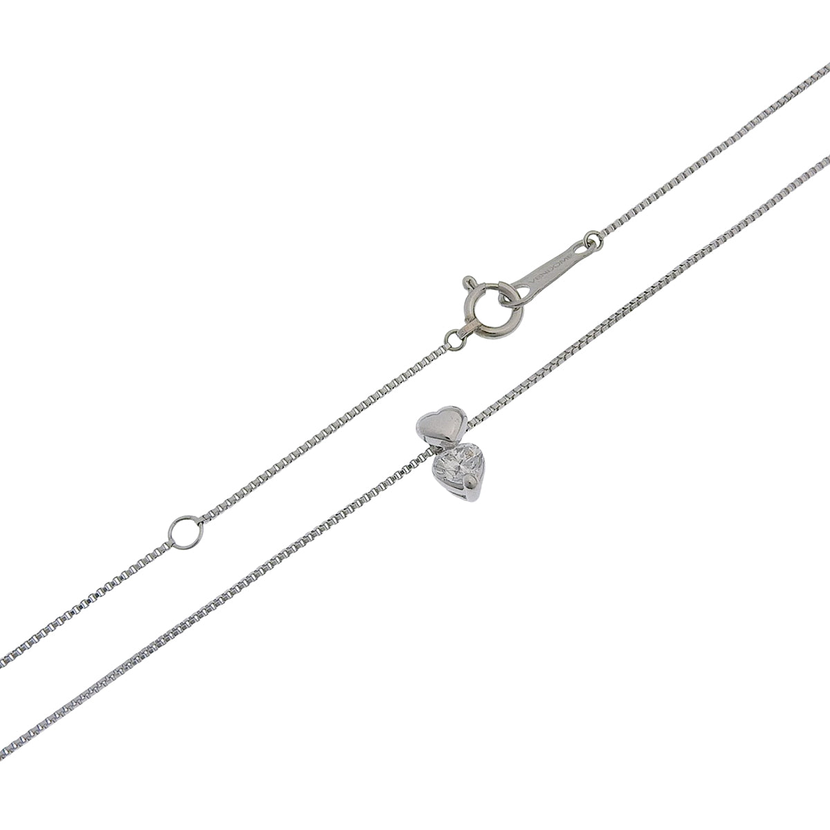 Heart-shaped Necklace Diamond D0.26 Platinum Pt900 Pt850 3.0g
