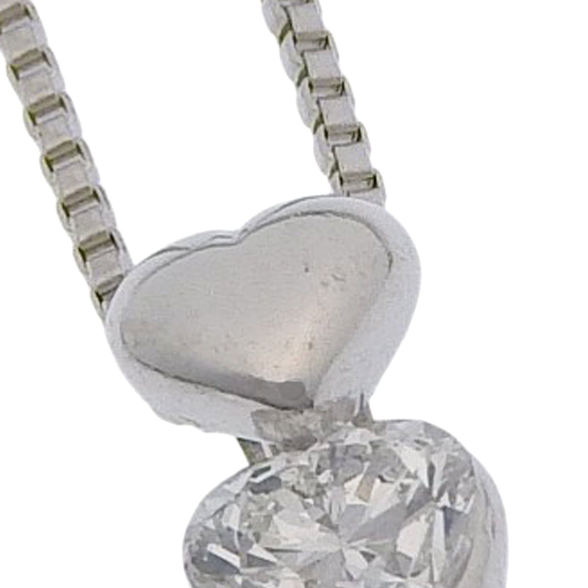 Heart-shaped Necklace Diamond D0.26 Platinum Pt900 Pt850 3.0g