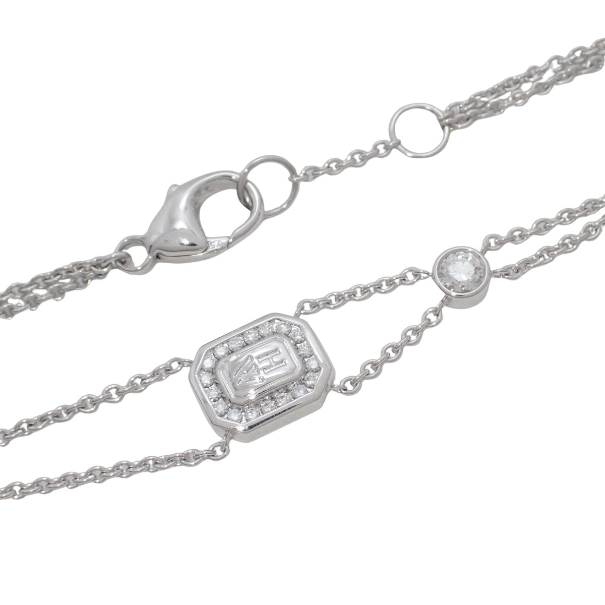 HWロゴ ブレスレット ダイヤモンド ホワイトゴールド K18WG 5.1g