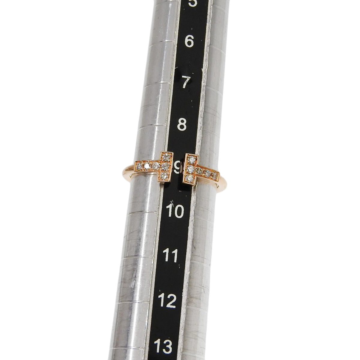 ティファニーT ダイヤモンド ワイヤー リング K18PG 9(49)号 2.2g