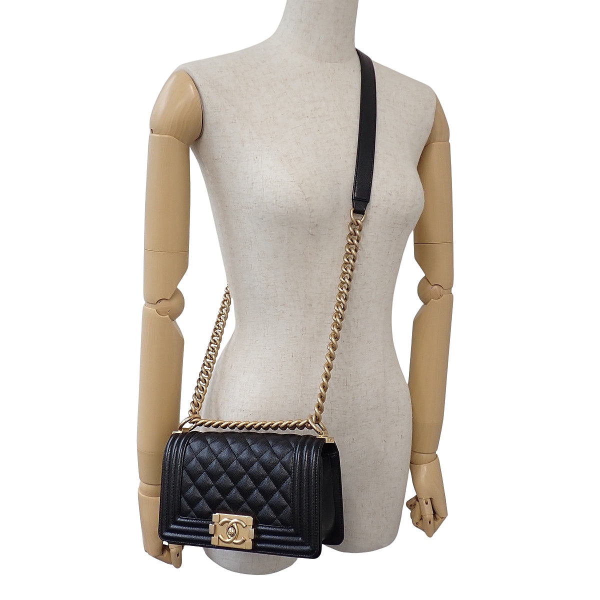 Boy Chanel/Matelasse Boy Chanel 20 Caviar Skin Black A67085 Mini Boy Chanel Shoulder Bag Crossbody Bag