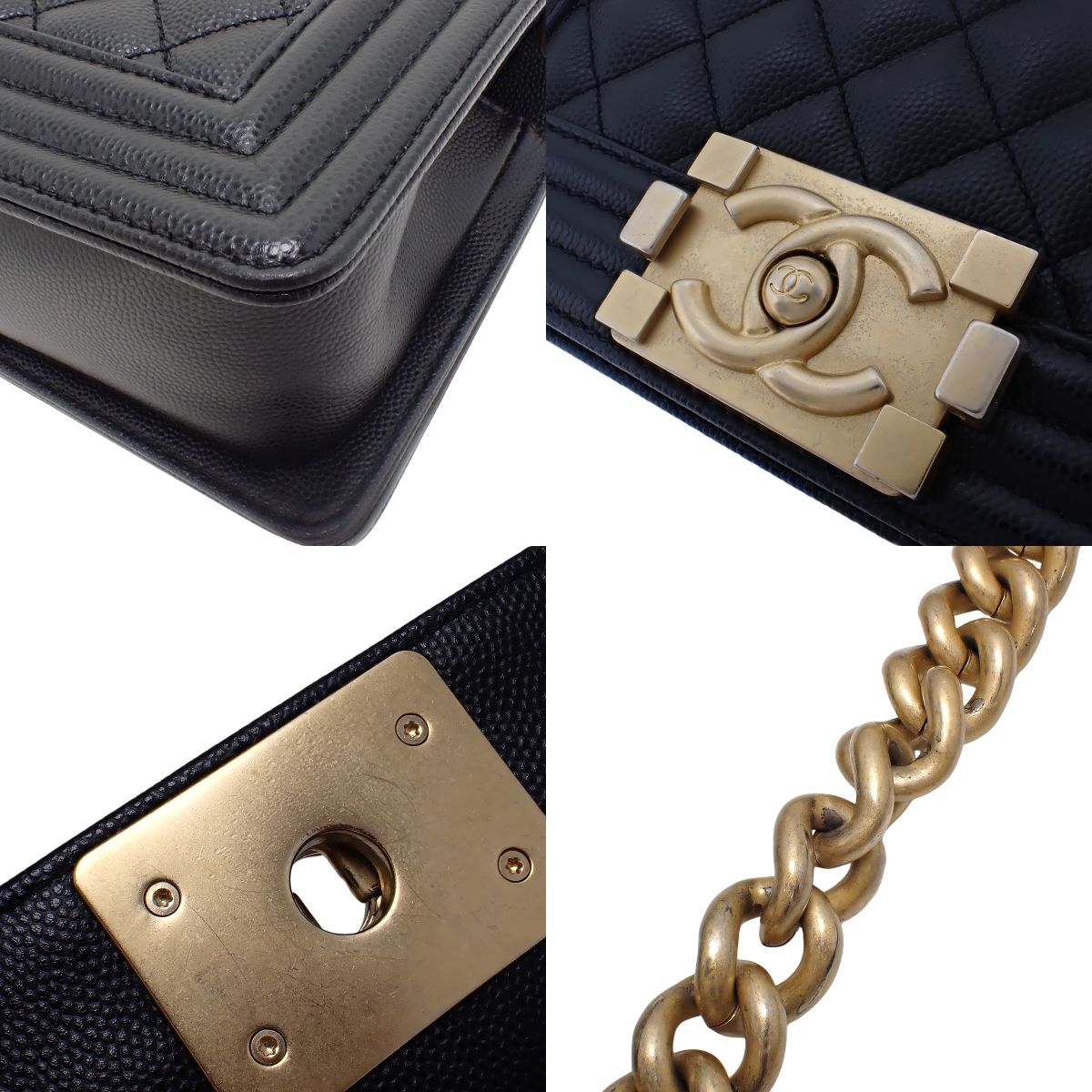 Boy Chanel/Matelasse Boy Chanel 20 Caviar Skin Black A67085 Mini Boy Chanel Shoulder Bag Crossbody Bag