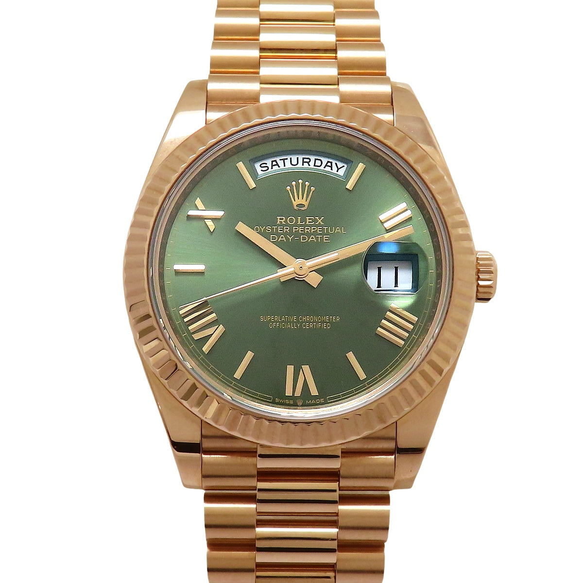 Day-Date 228235 PG Random Serial Olive Green Automatic Men's