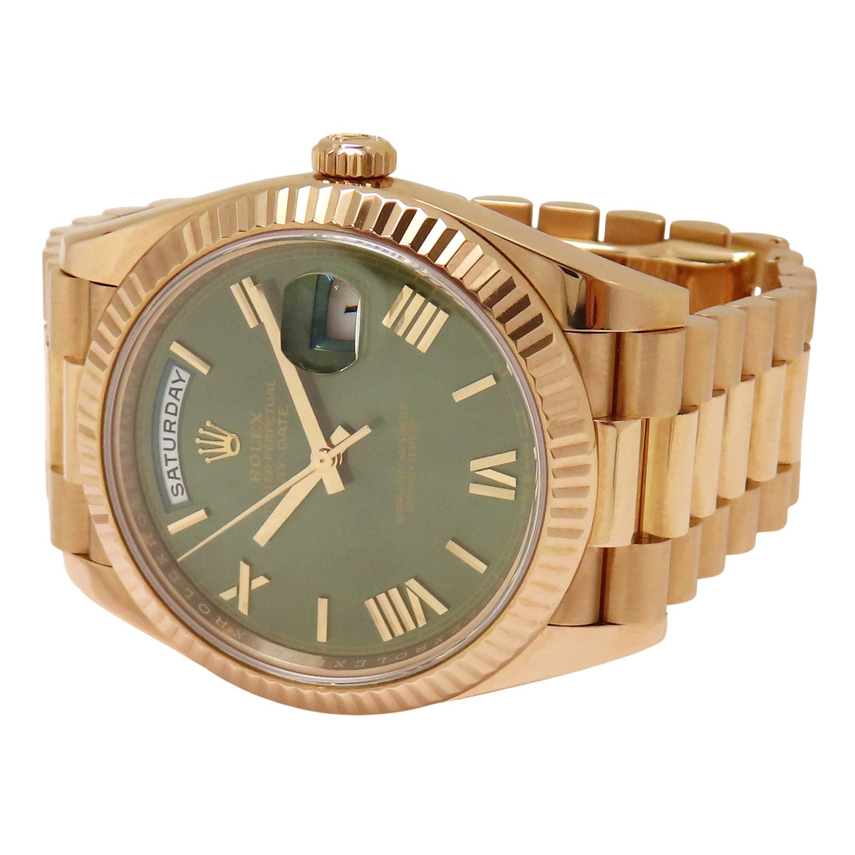 Day-Date 228235 PG Random Serial Olive Green Automatic Men's