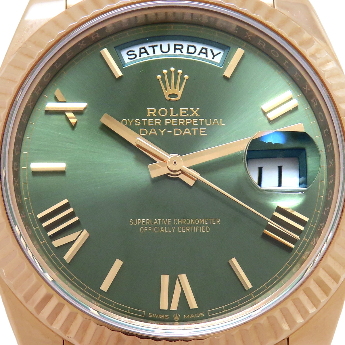 Day-Date 228235 PG Random Serial Olive Green Automatic Men's