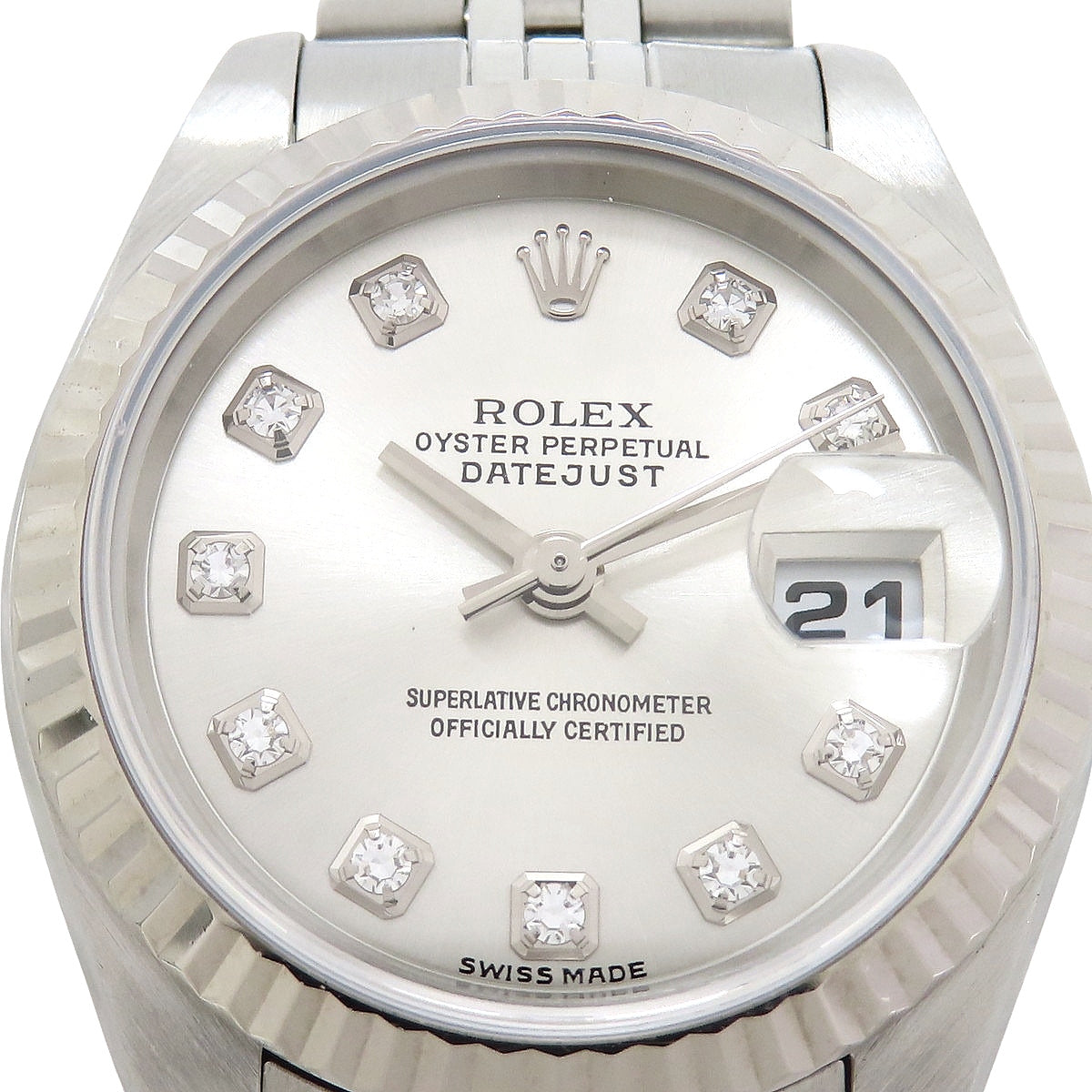 Datejust 79174G WG/SS F-serial Silver 10P Diamonds Automatic Women's