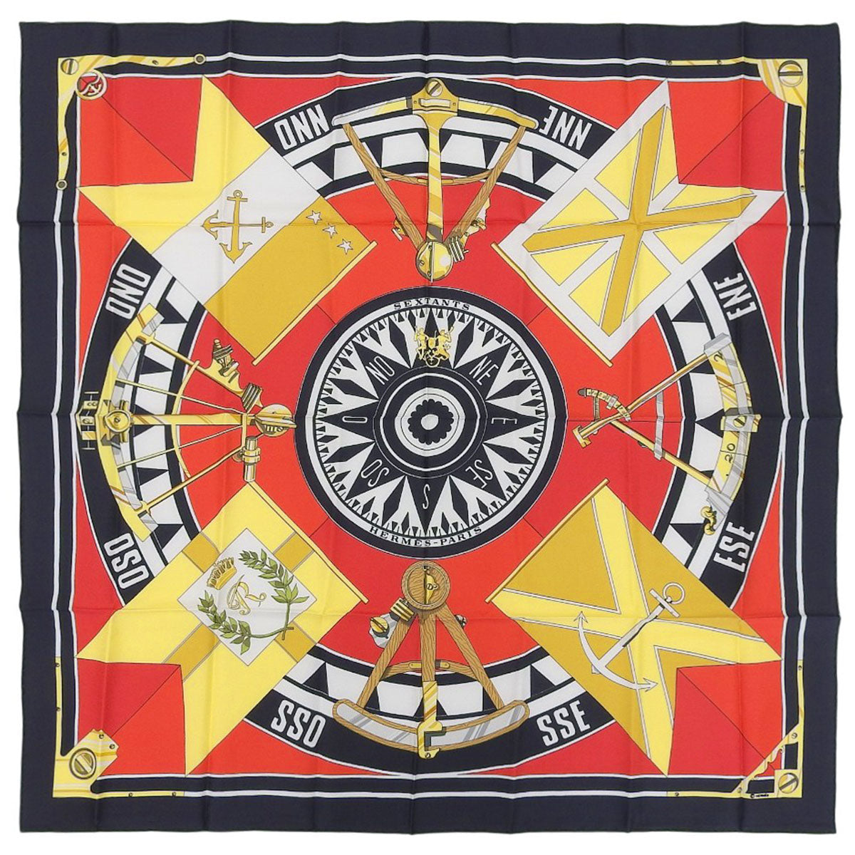 SEXTANT 六分仪 90厘米斜纹真丝方巾