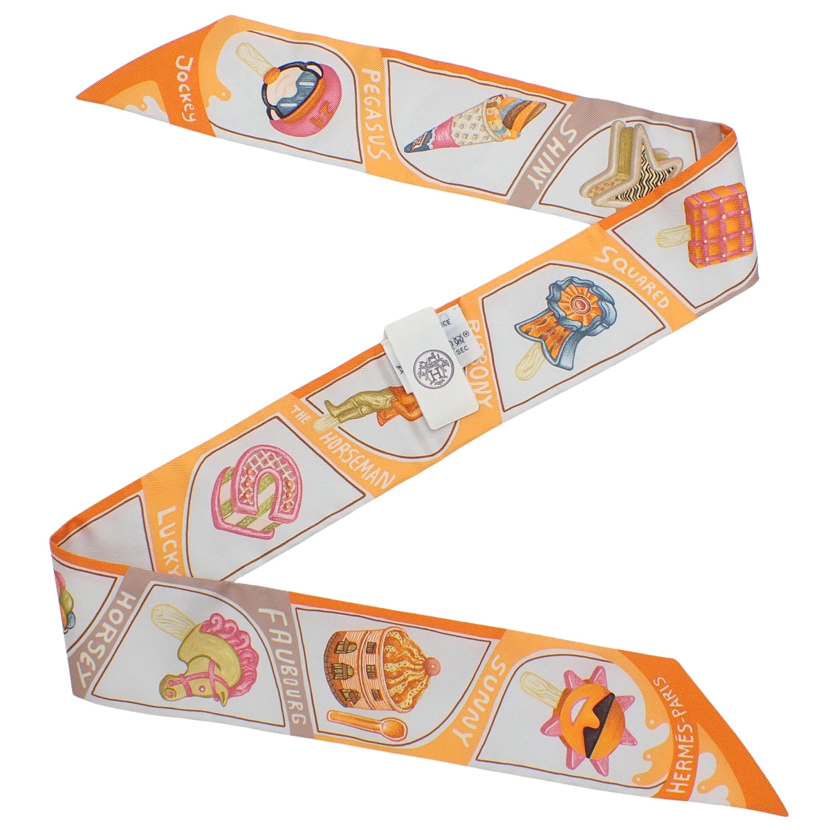 Funny Ice Cream Funny Ice Cream Twilly 真丝 橙色 奶油 米色 H064109S 06