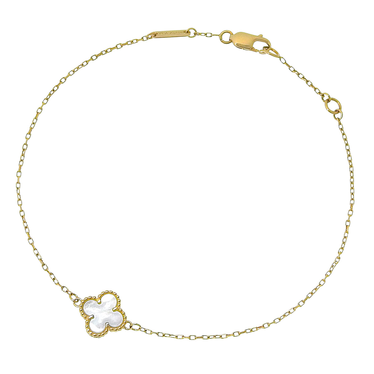 Sweet Alhambra bracelet, mother-of-pearl, yellow gold, 18K YG, 1.7g