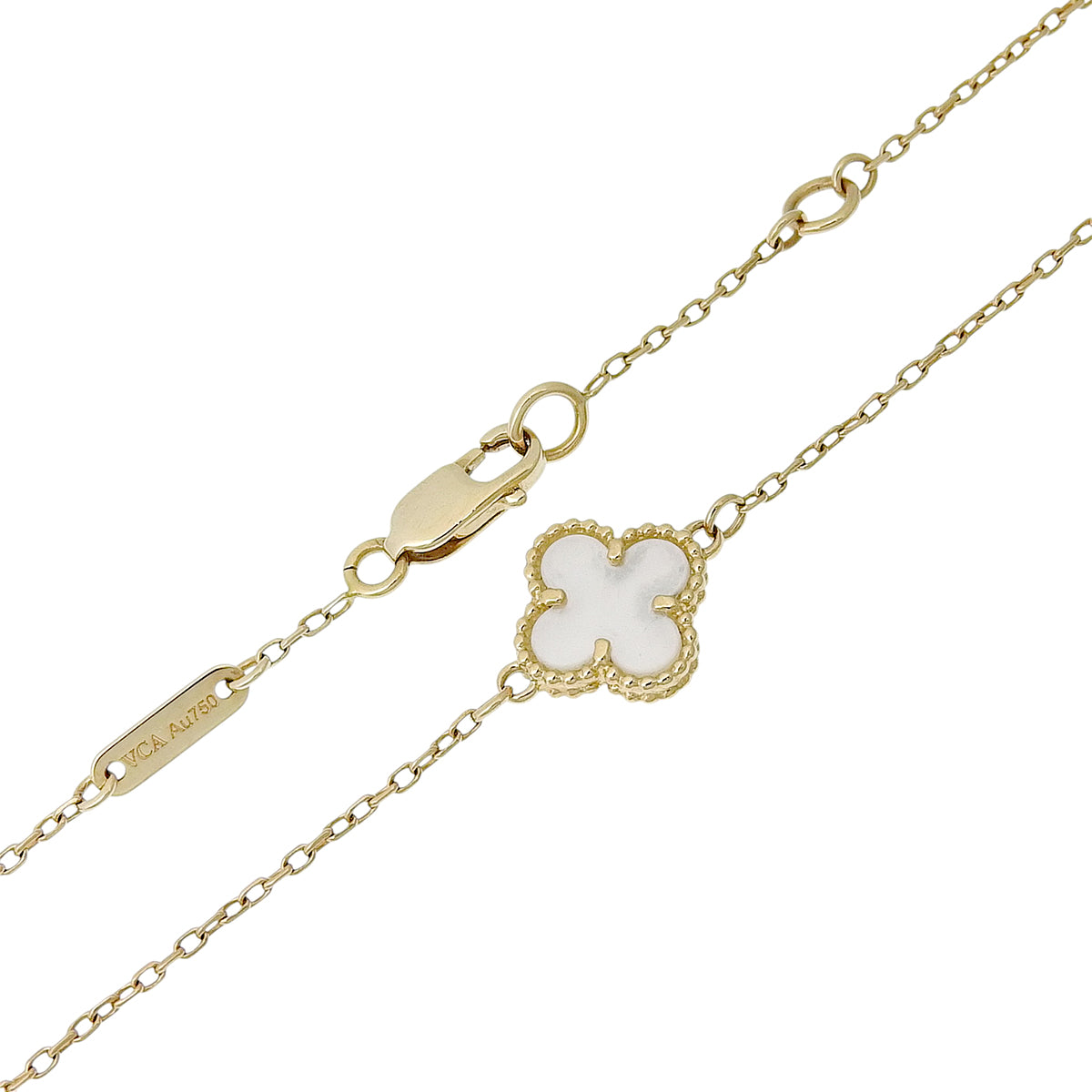 Sweet Alhambra bracelet, mother-of-pearl, yellow gold, 18K YG, 1.7g