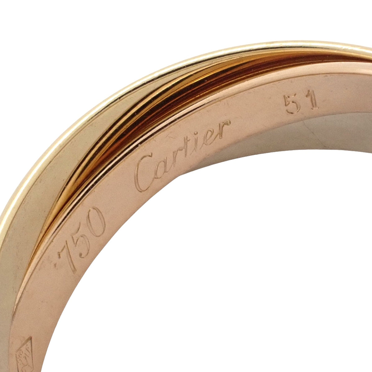 Cartier トリニティリング スモールモデル イエローゴールド ピンクゴールド ホワイトゴールド K18 51 4.8g｜Vintage Luxury Brand Specialty Store｜Shibuya, Tokyo｜alamode
