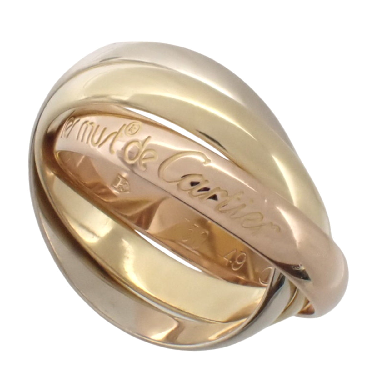 卡地亚（Cartier）Trinity 三色金戒指，18K金，49号，7.0克