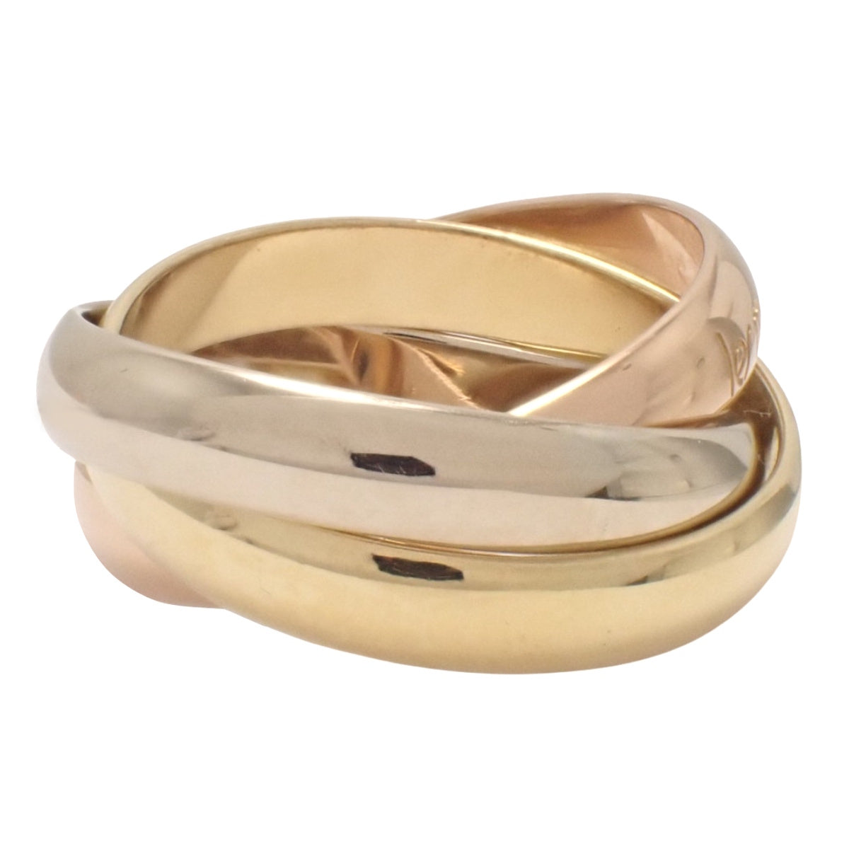 卡地亚（Cartier）Trinity 三色金戒指，18K金，49号，7.0克