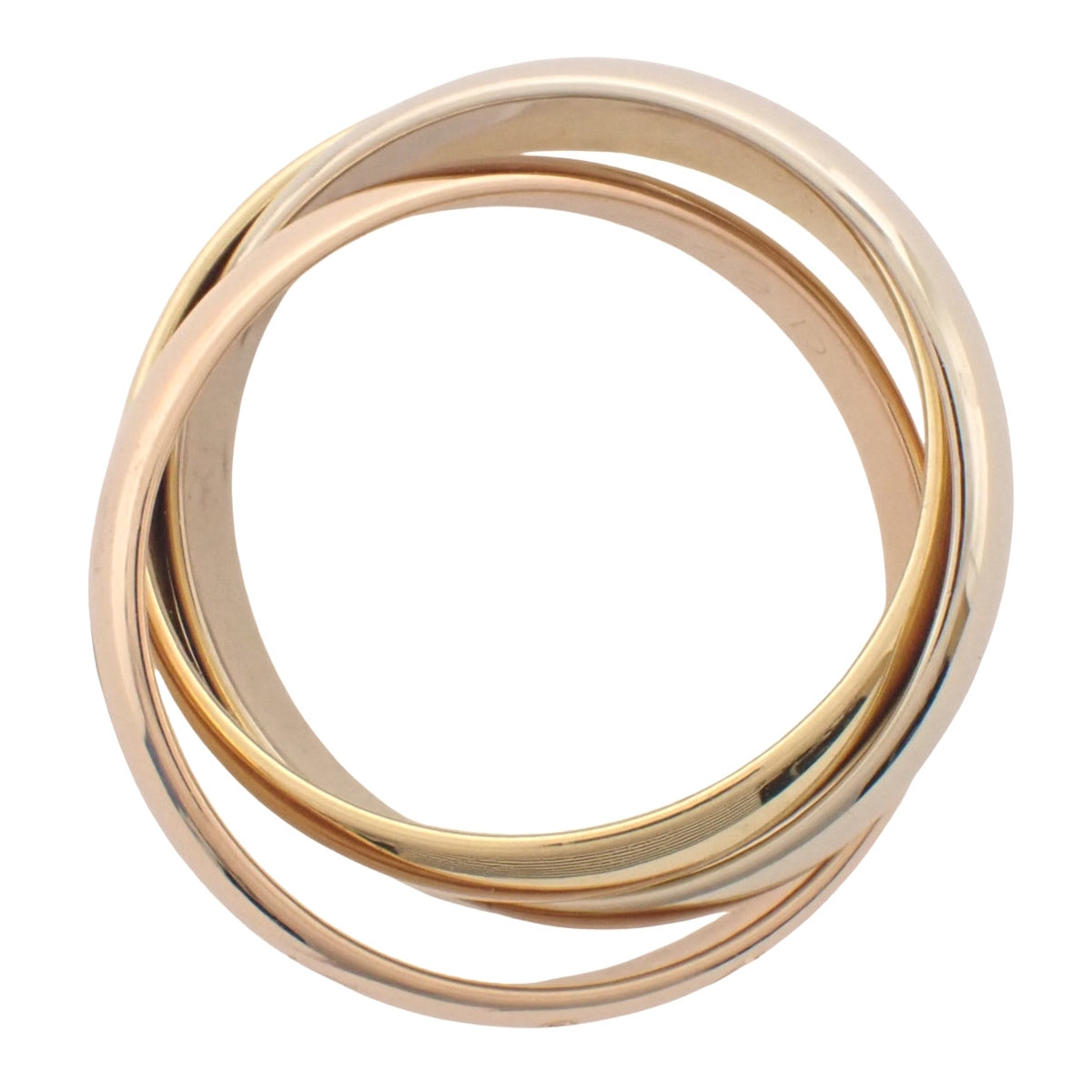 卡地亚（Cartier）Trinity 三色金戒指，18K金，49号，7.0克